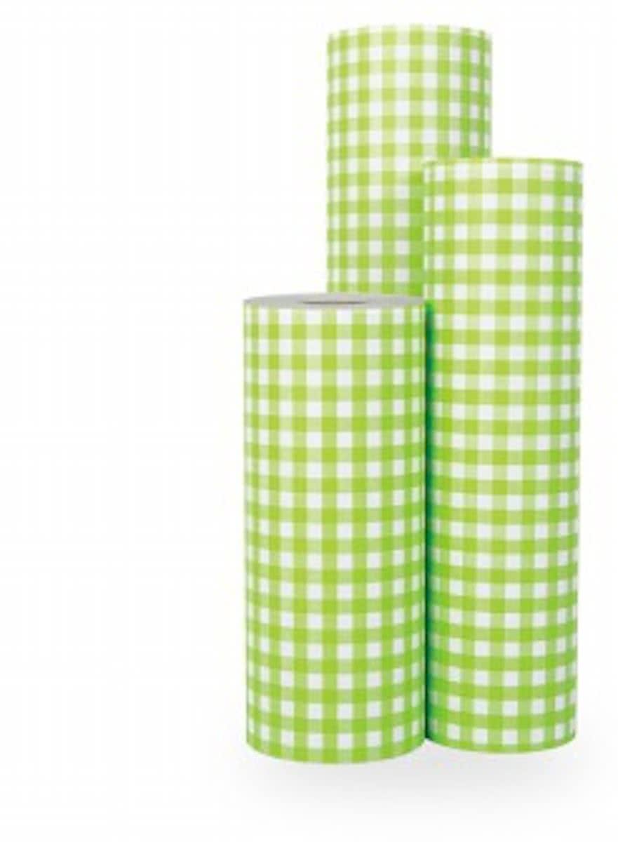 Cadeaupapier Groene Ruit - Rol 30cm - 200m - 70gr | Winkelrol / Apparaatrol / Toonbankrol / Geschenkpapier / Kadopapier / Inpakpapier